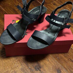 Vaneli Navy Sandals with a double strap